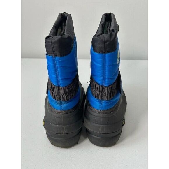 Sorel Flurry Snow Boots Mid Calf Waterproof Faux Leather Black Blue Size 10 - Picture 11 of 13